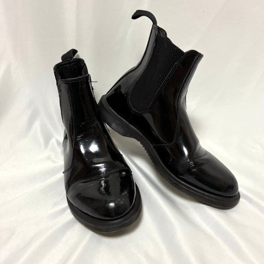 Dr. Martens Faun Black Patent Leather Chelsea Boot SIze 7